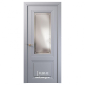 Межкомнатная дверь Prestige Trio 2 сатинат белый с гравировкой